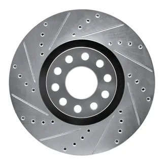 R1 Concepts EDZ-74024L Brake Rotor Drilled and Slotted Silver